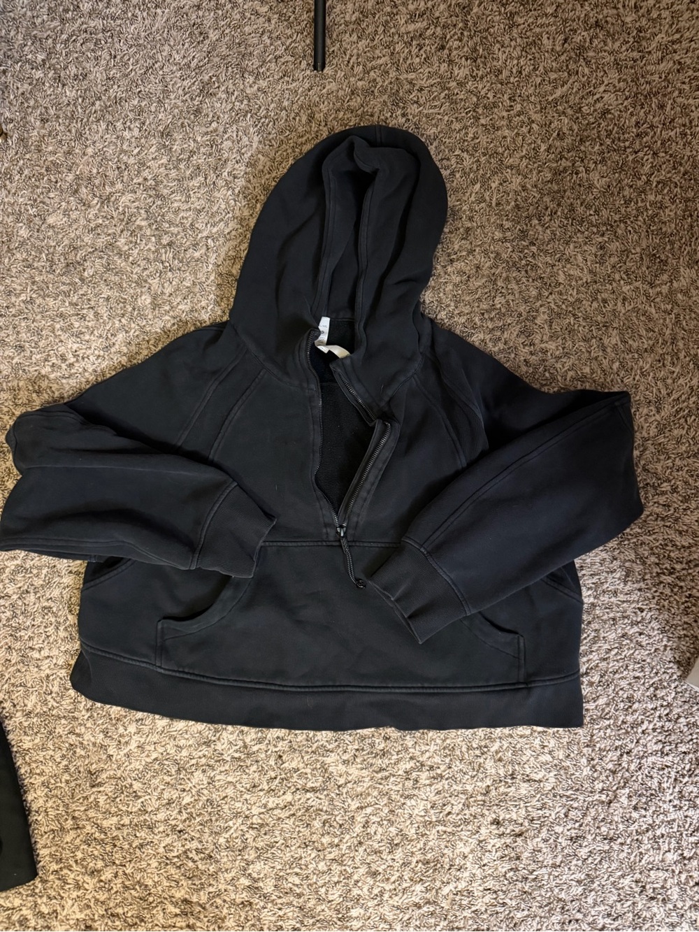 lululemon athletica Black Half-Zip Hooded Sweater Vest
